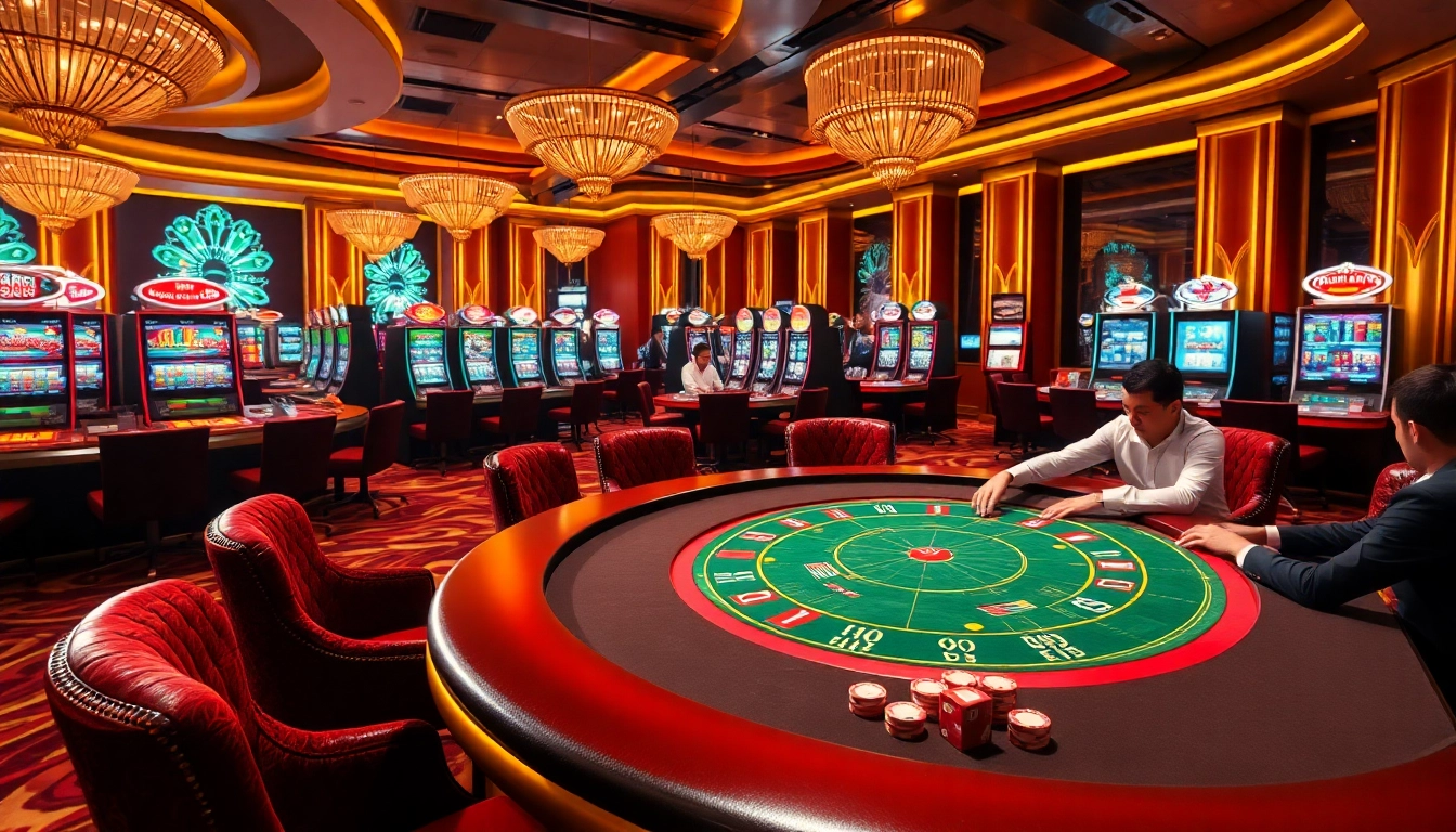 Experience thrilling gameplay at https://98winmb.com/ with vibrant casino tables and engaging slot machines.