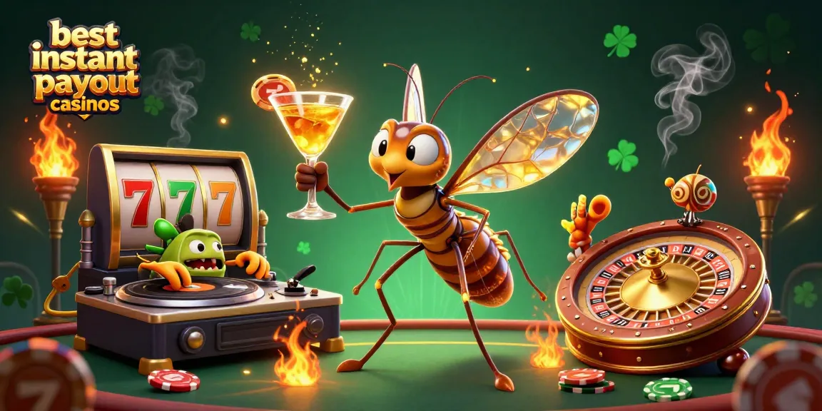 Spin and win at the best instant payout casinos featuring engaging 3D characters and vibrant casino elements.