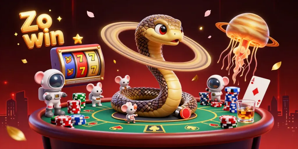Experience the thrilling world of online gaming with Zo win, featuring vibrant characters and casino scenes.
