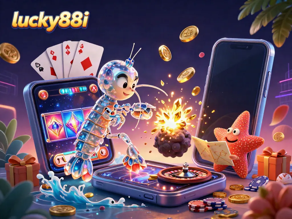Engage with lucky88i's thrilling experience featuring a cosmic samurai and immersive casino elements.