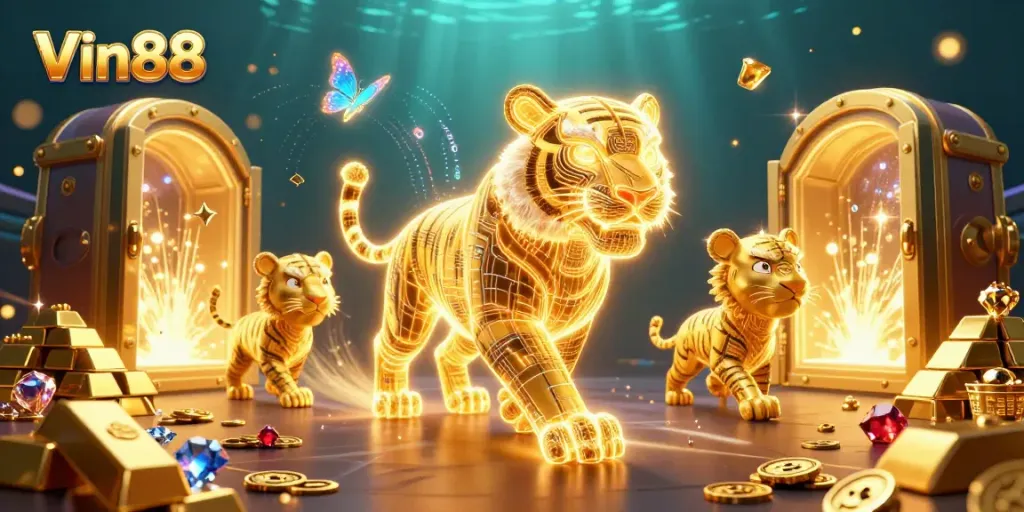 Engage with Vin88's immersive online casino experience featuring vibrant 3D gaming elements.