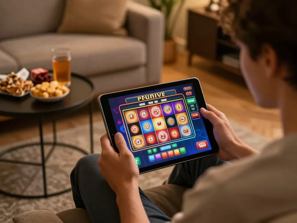 Engaging in online gaming on ku win, experiencing slot thrills from the comfort of home.