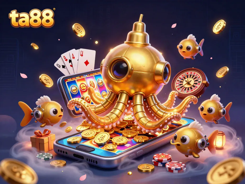 Spin winning slots at ta88 while exploring treasures in golden coins and underwater characters.