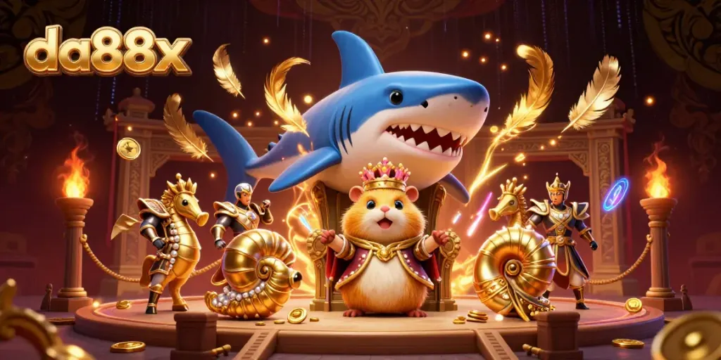 Enjoy dynamic gameplay with da88x as the courageous hamster king leads a royal battle in a lavish arena.