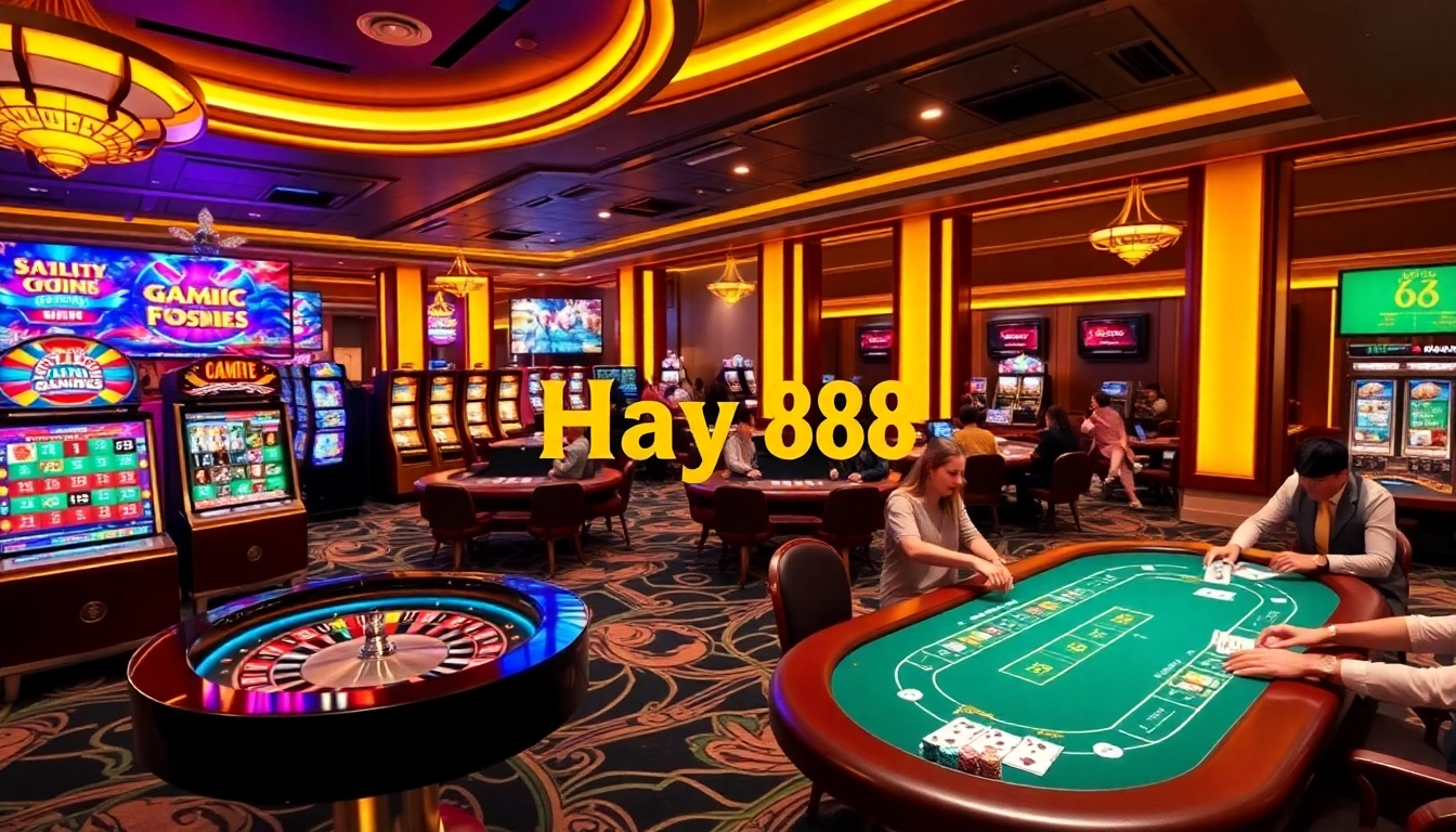 Experience the luxury of playing HAY 88 at an exciting casino table filled with chips and cards.