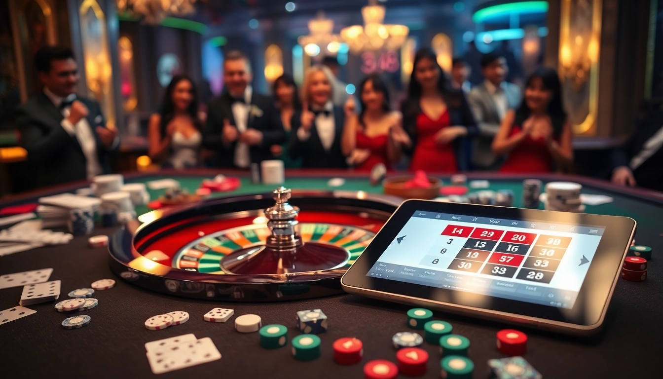 Experience the excitement of Nhà cái U888 with vibrant casino tables and enthusiastic players.