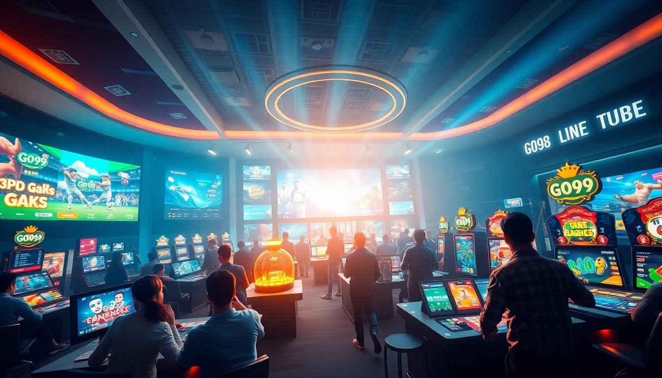 Engaging online gaming scene illustrating nhà cái go100's exciting betting options and casino games.