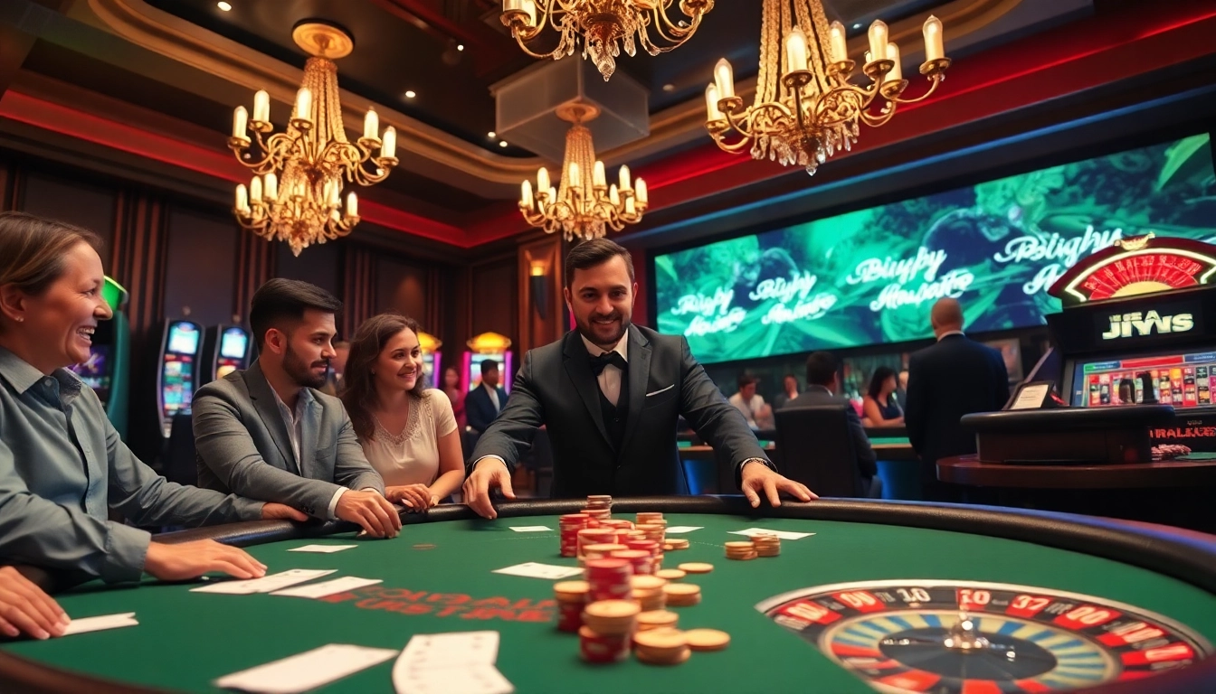 Experience ca khia tv at a vibrant casino, showcasing an exciting poker game in full swing.