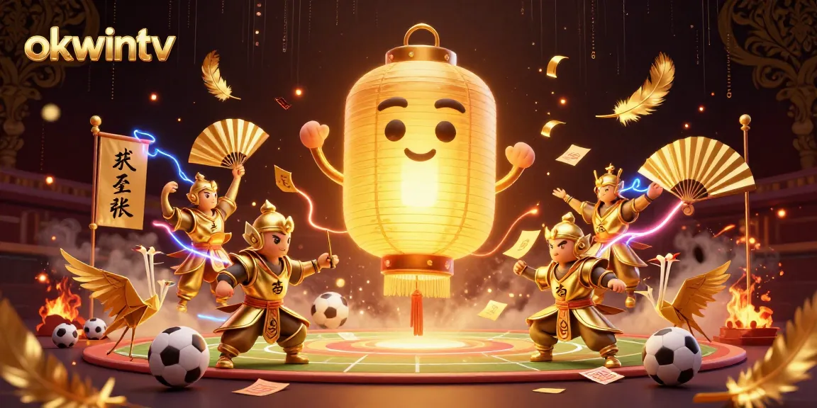 Experience thrilling sports betting with okwintv, featuring a vibrant scene of dynamic betting elements and glowing characters.