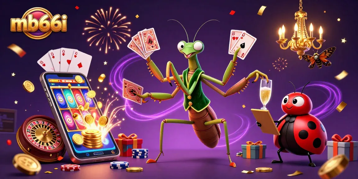 Experience the excitement of mb66i in a vibrant, engaging casino scene featuring interactive card games and celebrations.