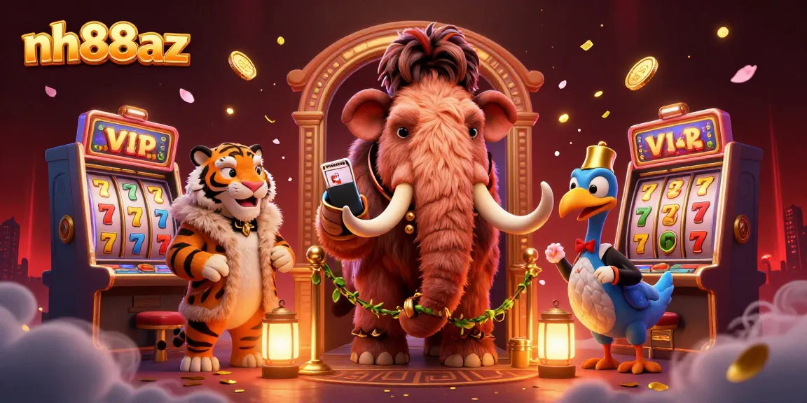Experience the excitement at nh88az with our vibrant casino illustration showcasing unique characters and casino elements.