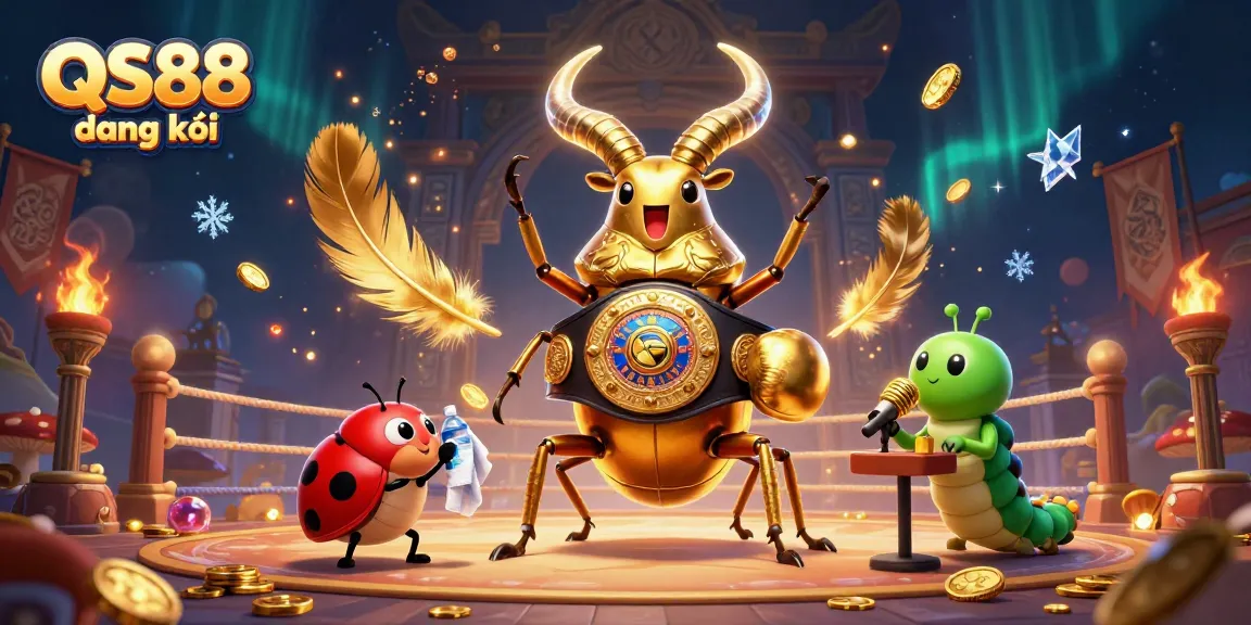Experience QS88 đăng ký as a thrilling cartoon scene showcasing an intense boxing match in a vibrant casino atmosphere.